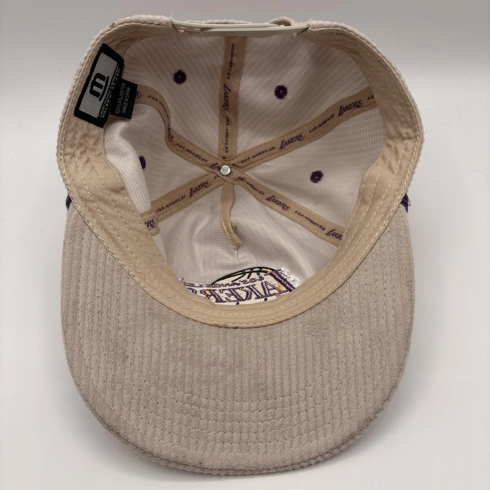 Los Angeles Lakers Corduroy Hat Melonwear Rope Snap Back Cap One Size Beige NBA